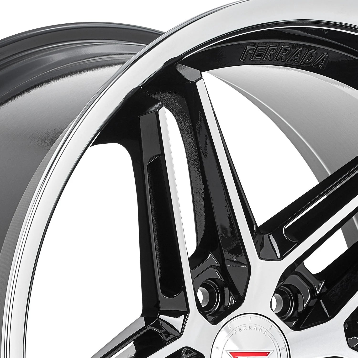 FERRADA - CM1 Black with Machined Face with Chrome Lip