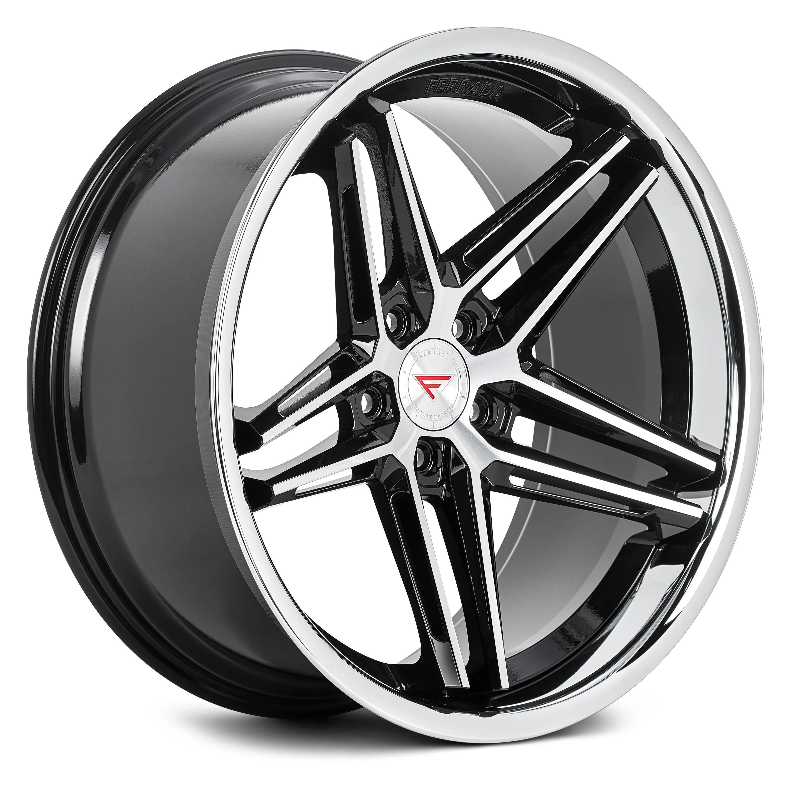 FERRADA - CM1 Black with Machined Face with Chrome Lip