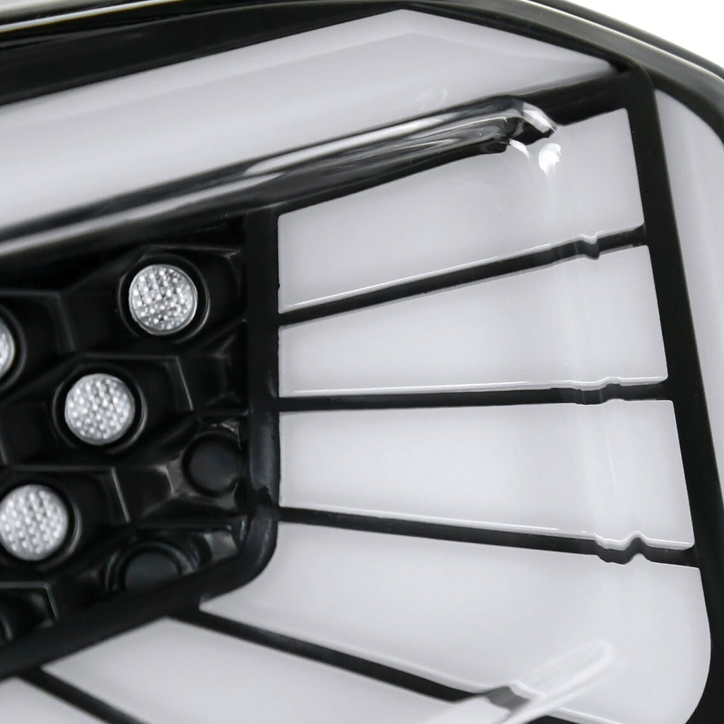 Spec-D -  Side Matte Black Sequential Fiber Optic LED Tail Lights Pair 2018-2022