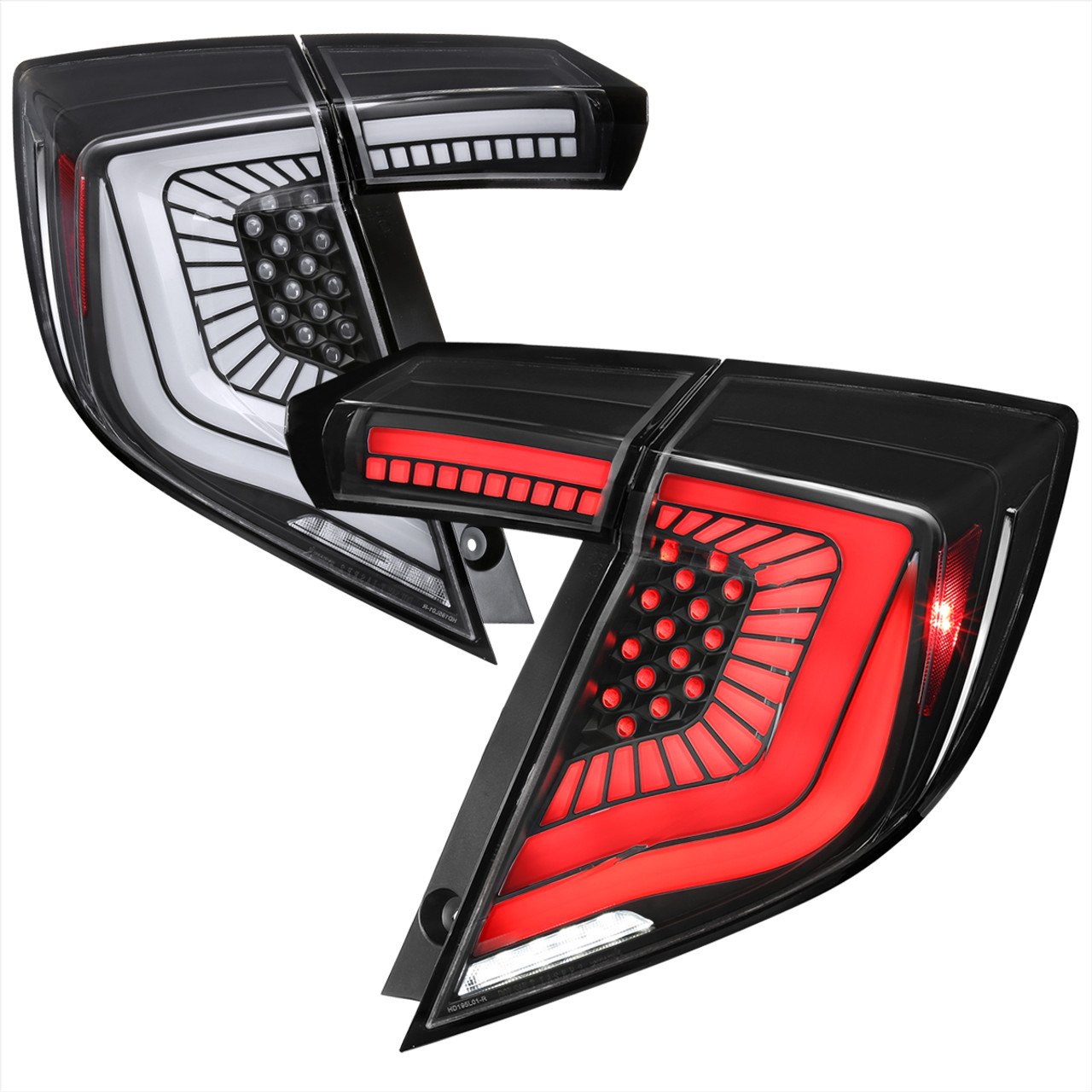 Spec-D® - Driver and Passenger Side Black Sequential Fiber Optic LED Tail Lights